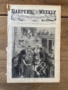 Harper's Weekly, Woodcut Engraving, Political Cartoon